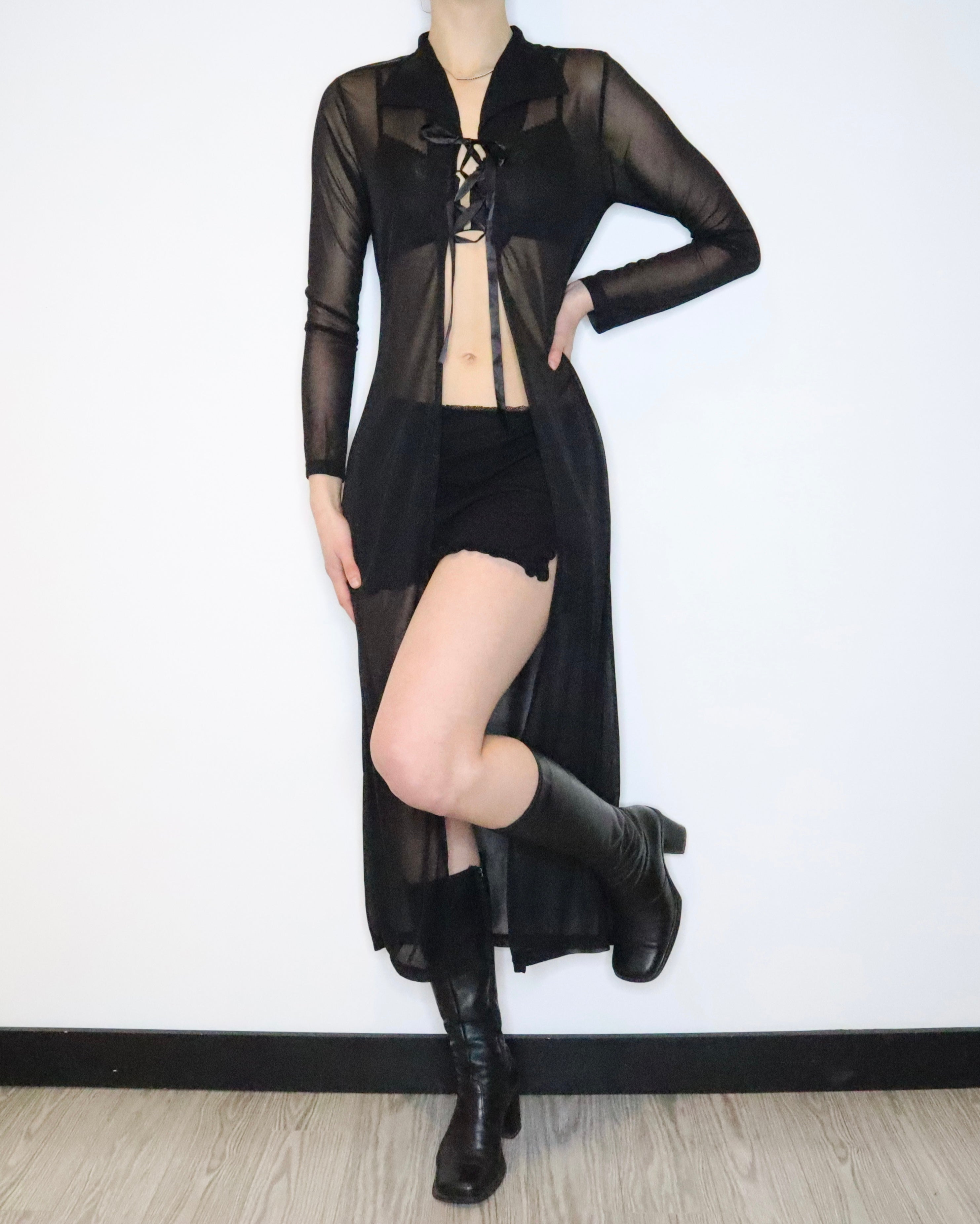 Goth Black Mesh Duster (M-L) 