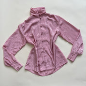 Pink paisley satin blouse
