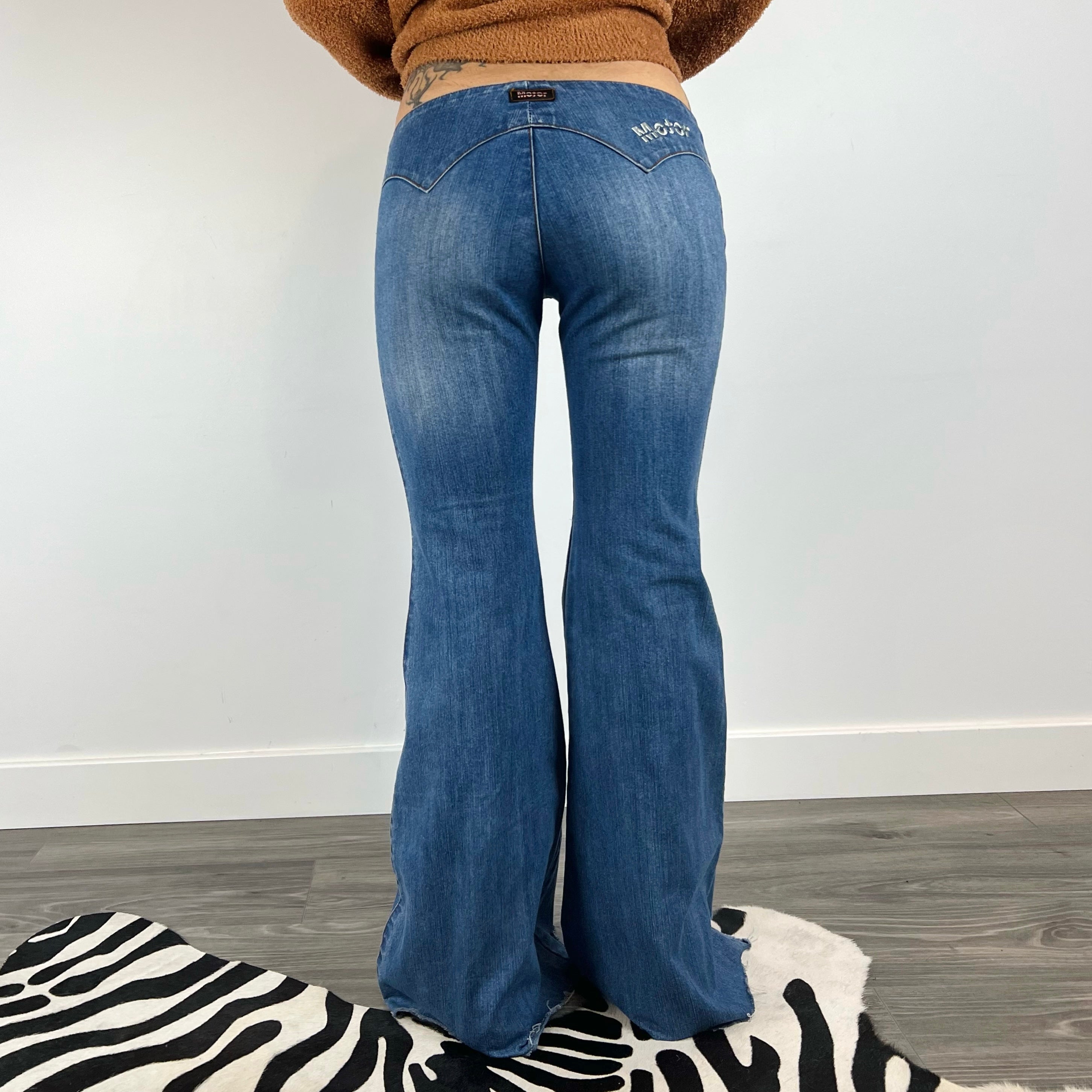 Vintage Low Rise Moto Flare Jeans