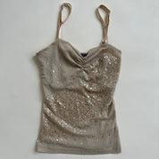 Y2k beige sequin cami