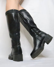 Black Leather Platform Boots (6 US)