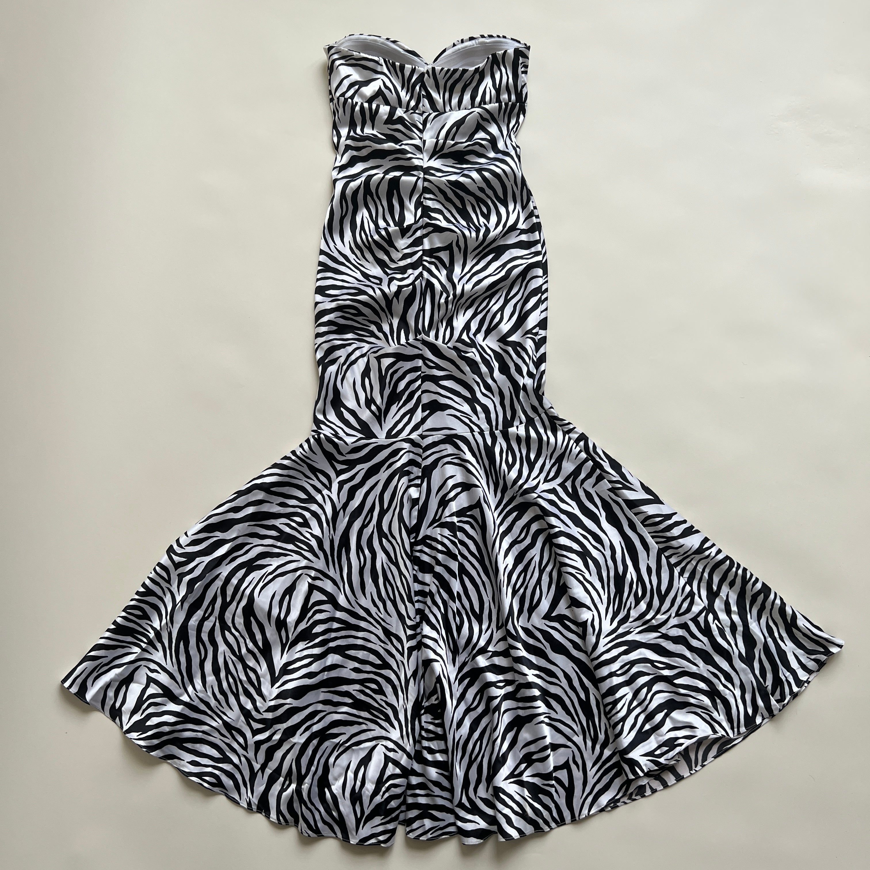 Y2k zebra prom dress