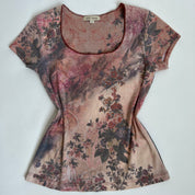 Y2k boho floral tee