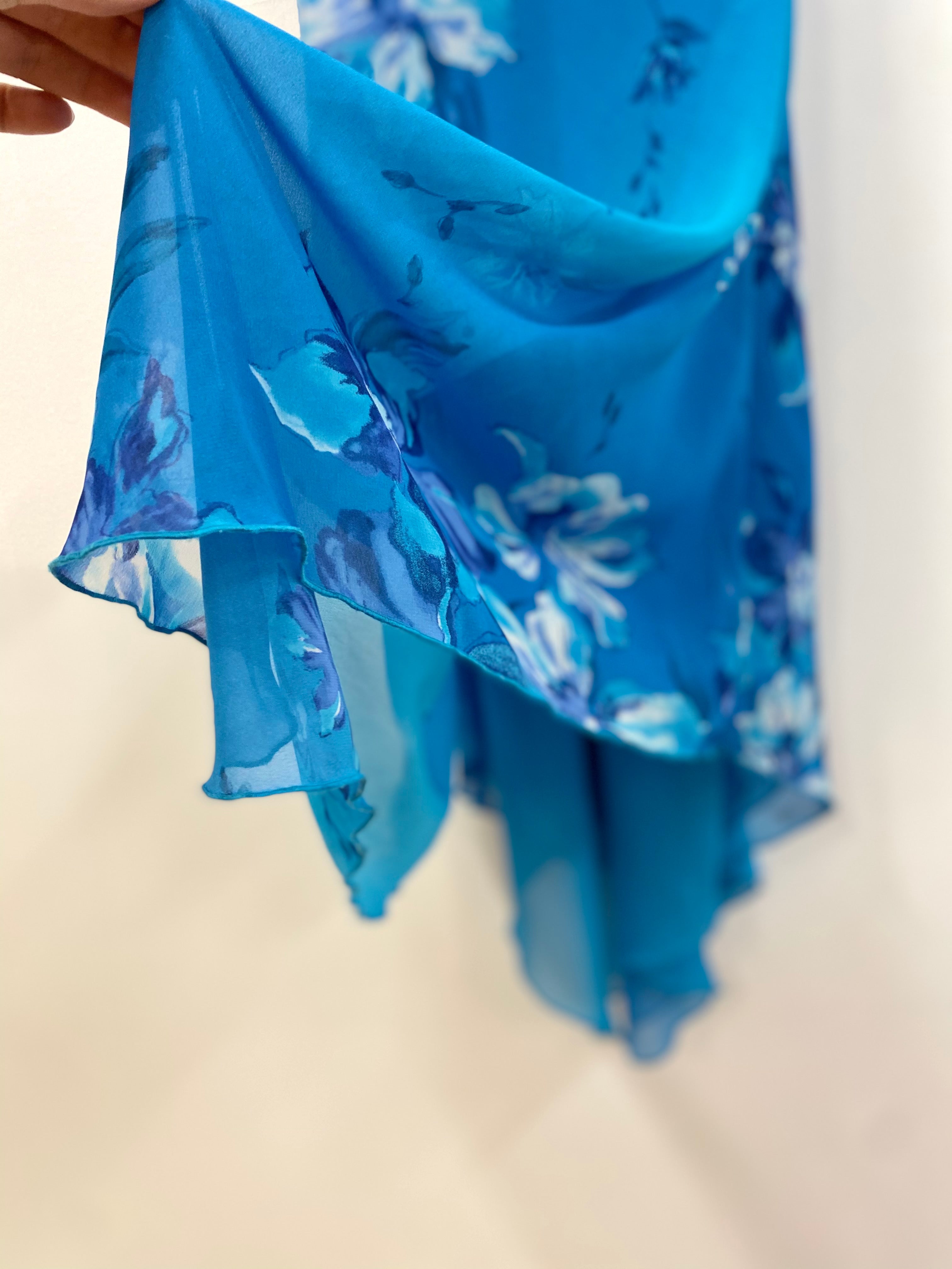 Tropical Blue Flower Dress