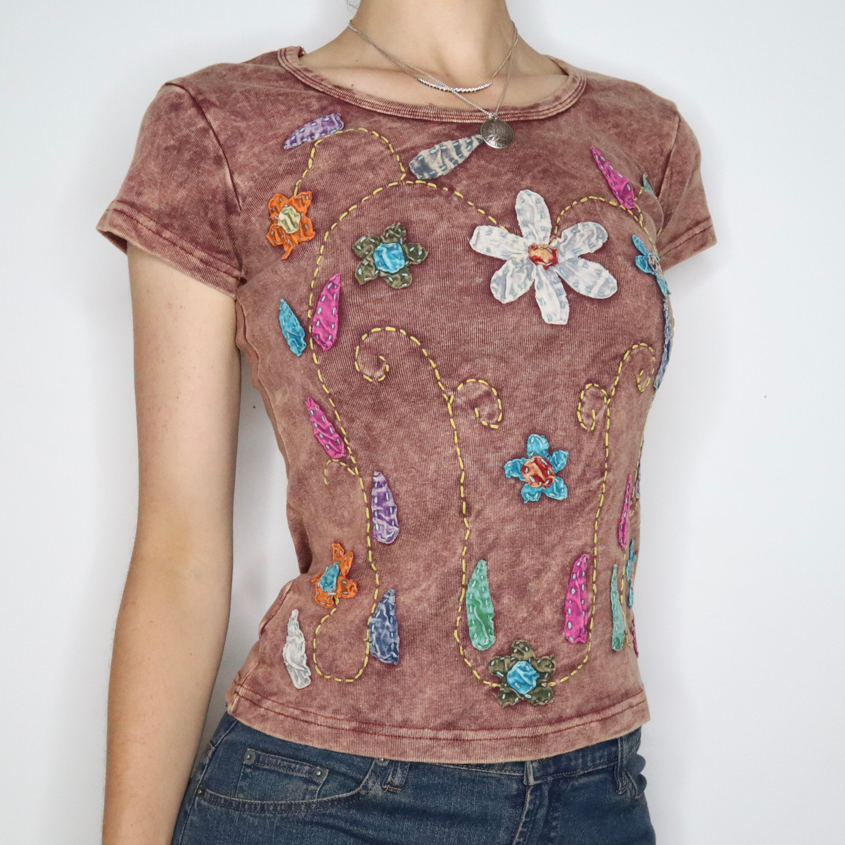 Patchwork Flower Baby Tee (Small) 