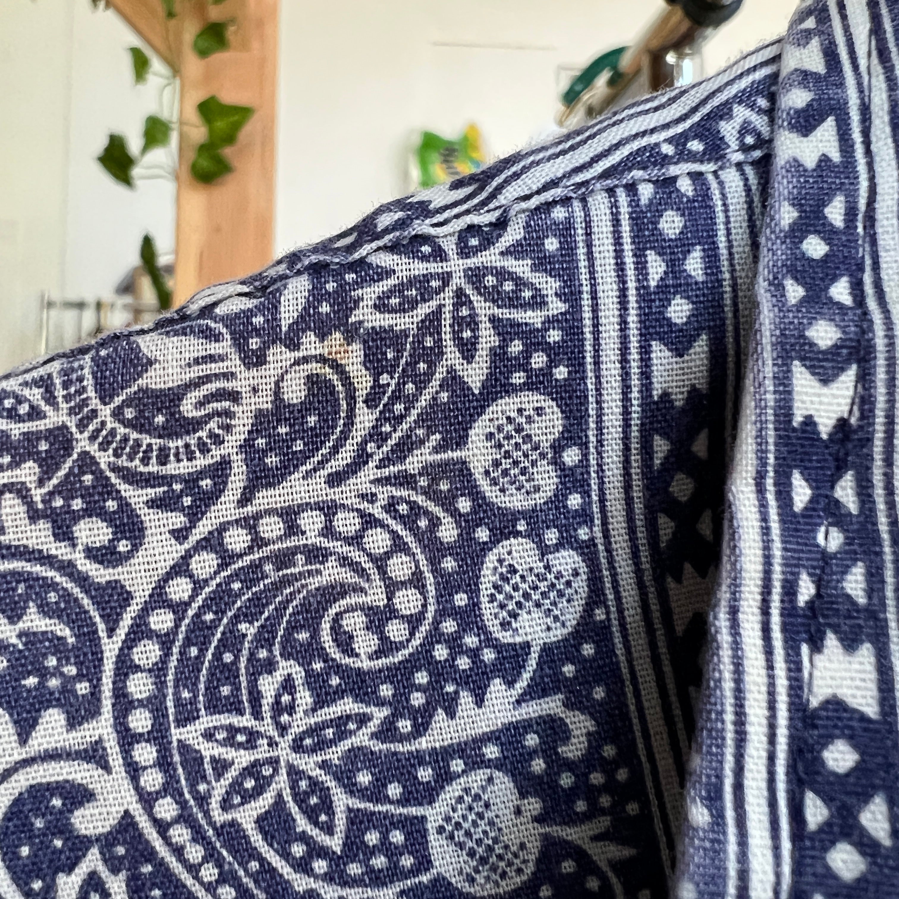 Vintage blue print button down