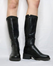 Black Leather Platform Boots (6 US)