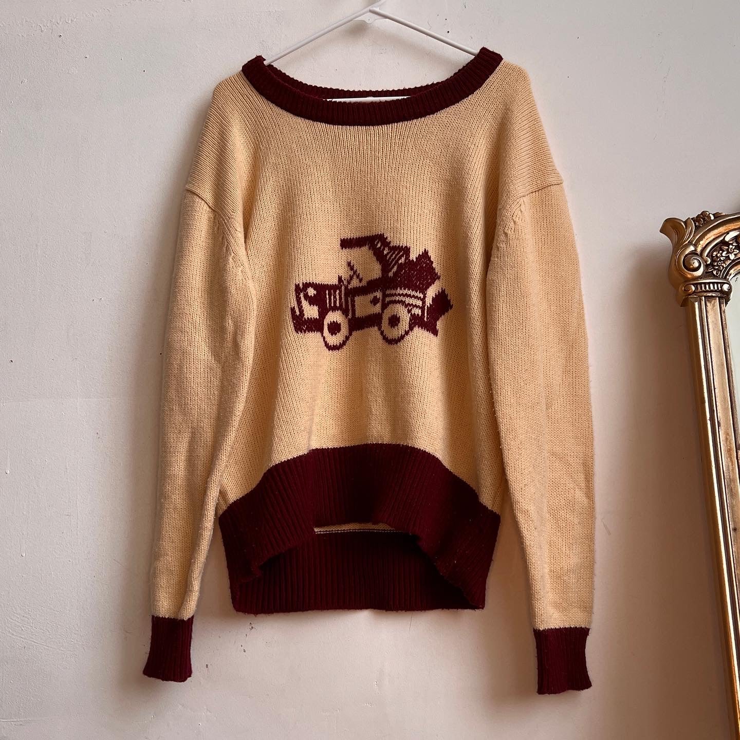 70s firetruck sweater