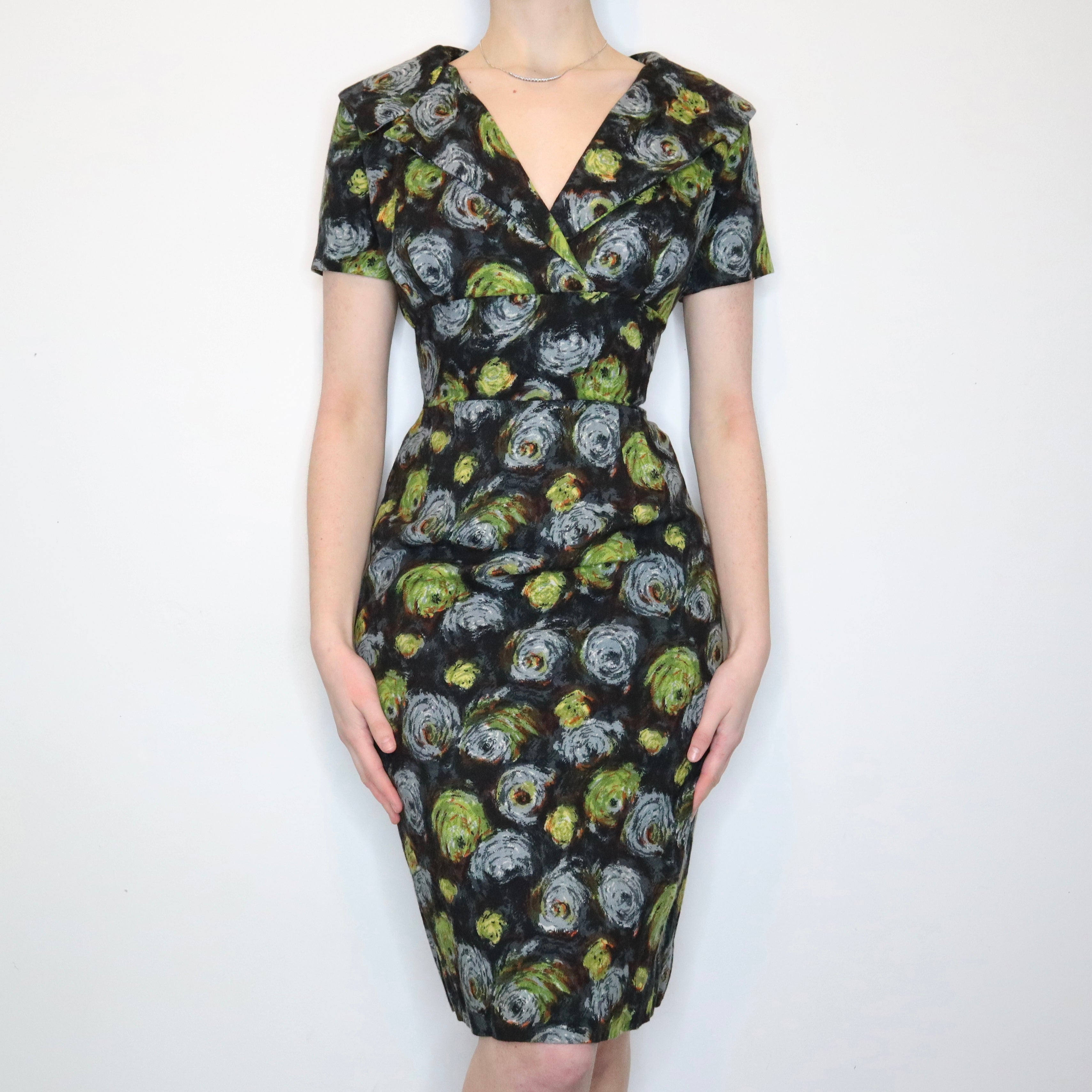 Abstract Print Sheath Dress (S)