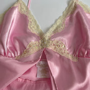 00s Pink satin babydoll cami (L)