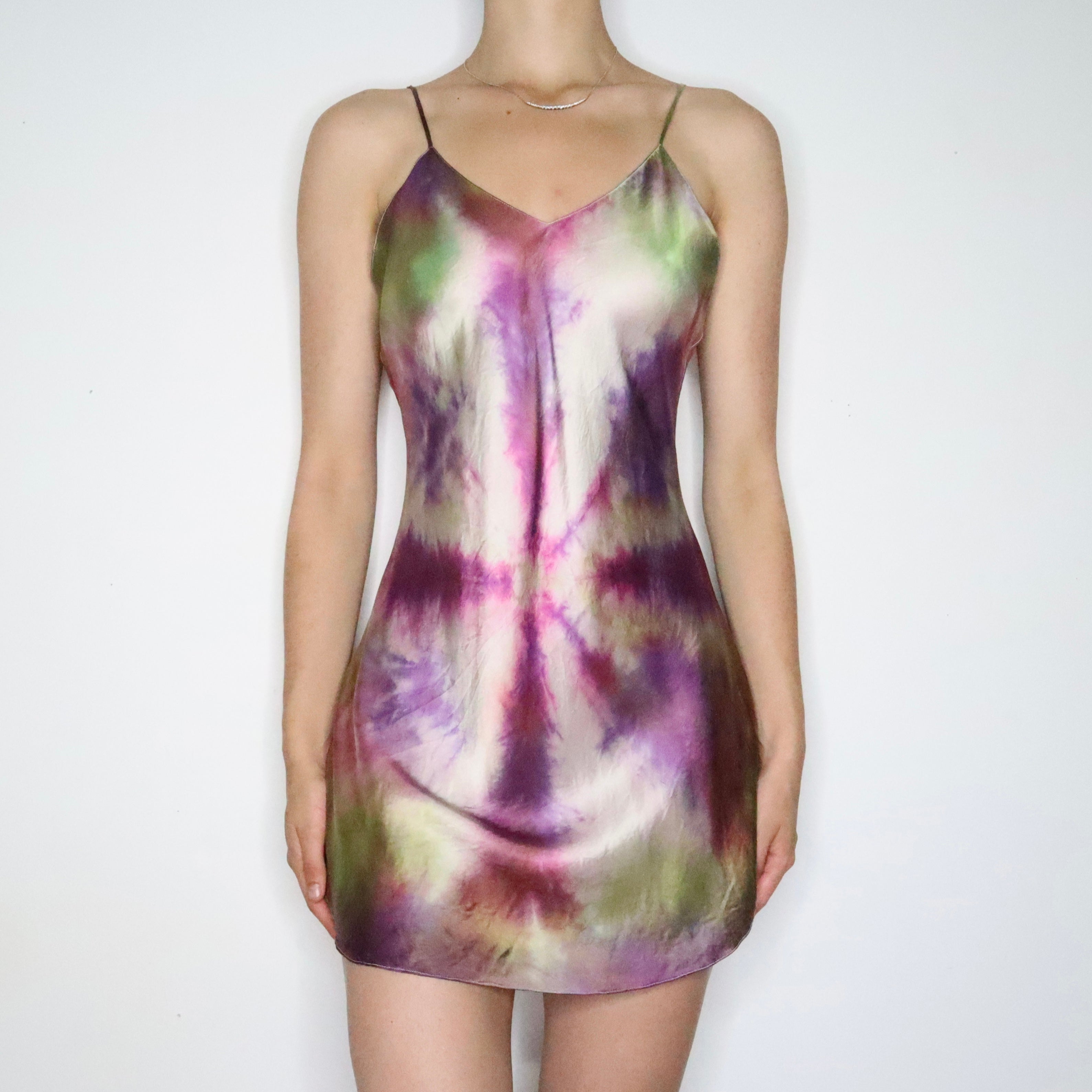 Tie Dye Silk Slip Dress (S-M) 