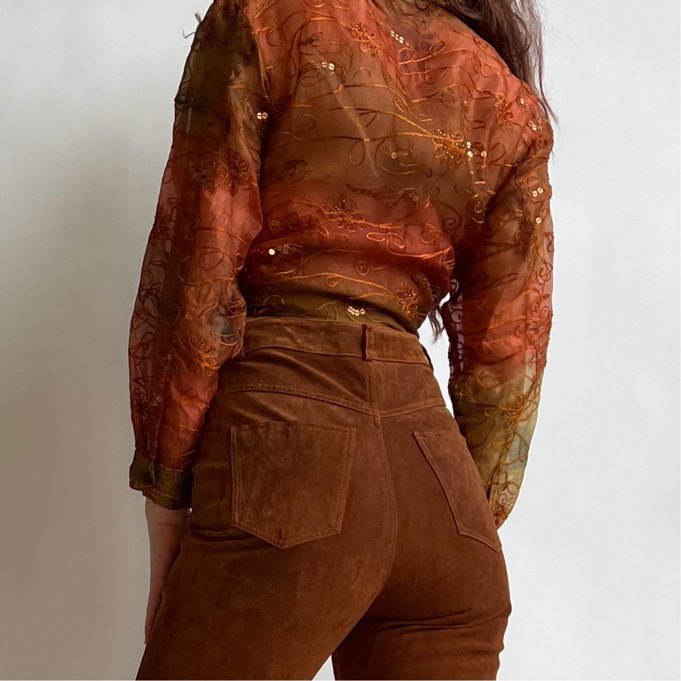 Sheer silk ombré shirt