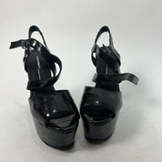 Snake Skin Print Black Platform Heels (8)
