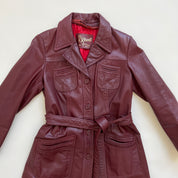 Vintage maroon leather midi