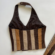 vintage striped suede set