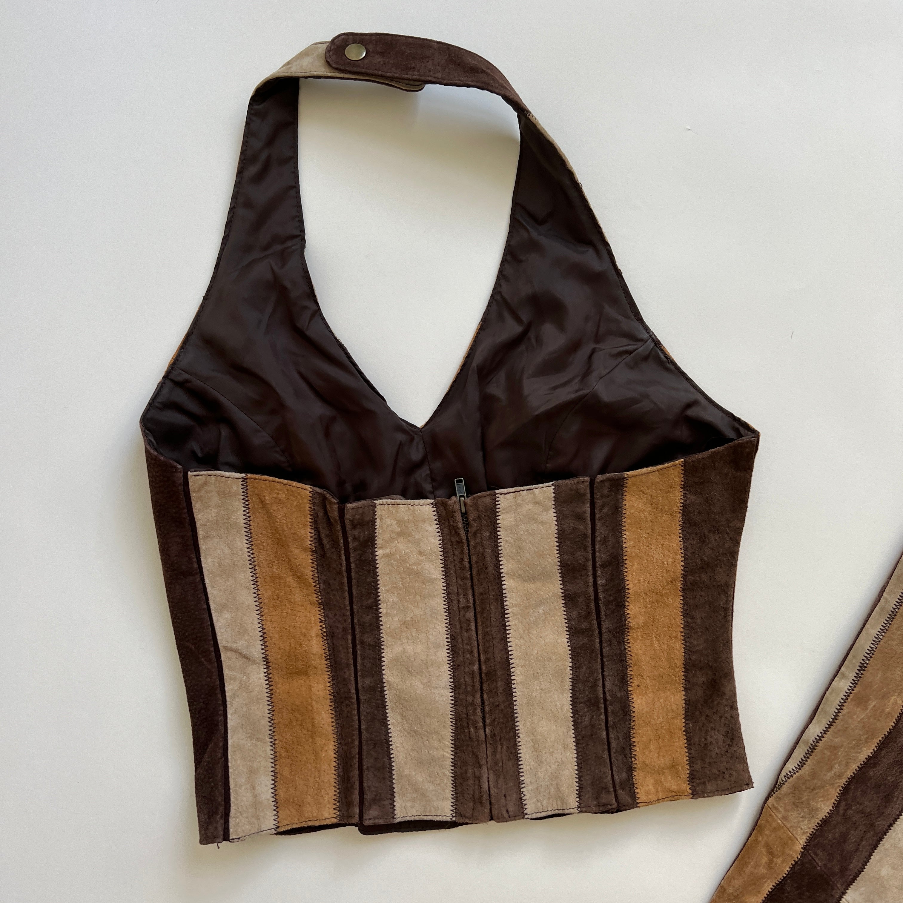 vintage striped suede set