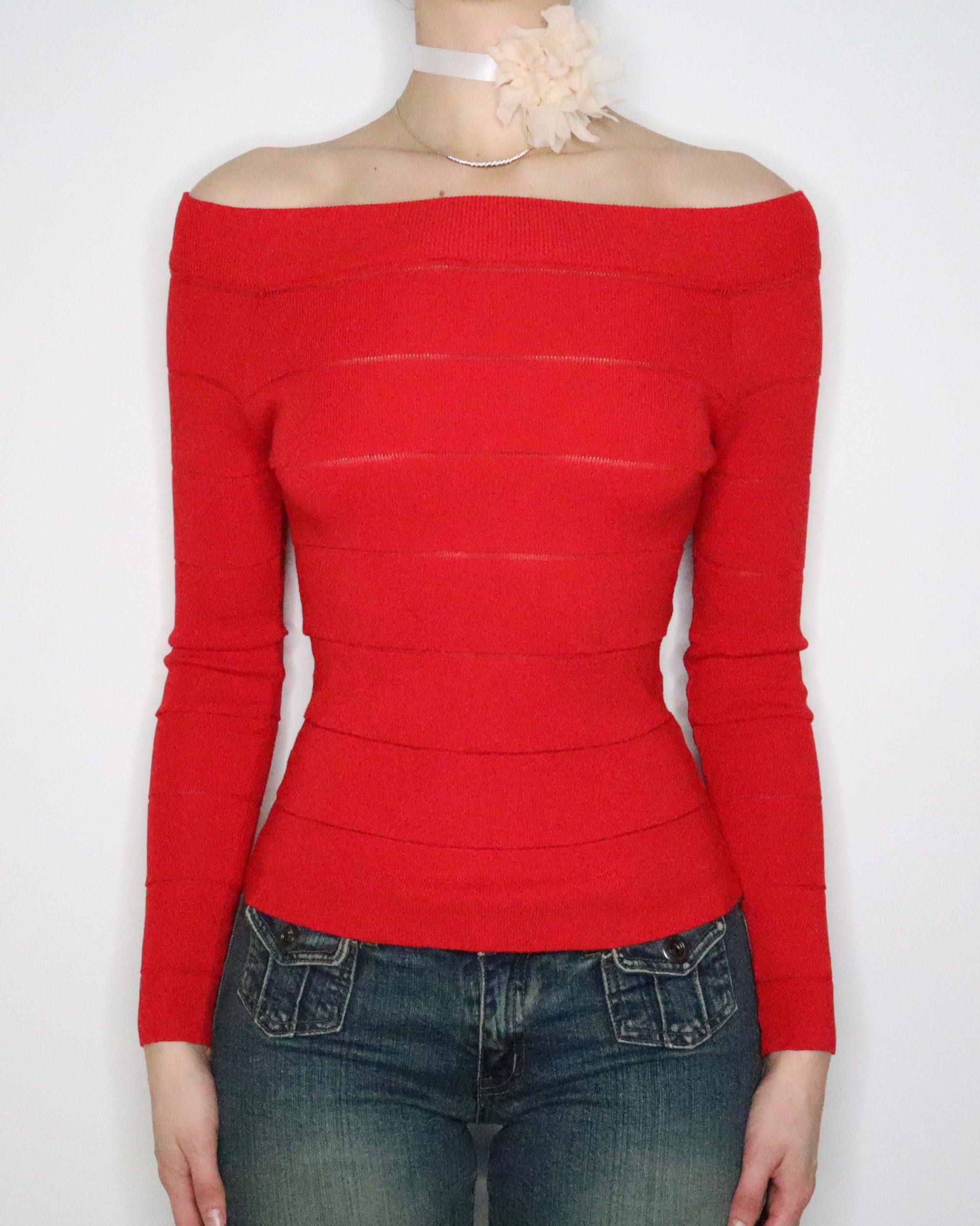 Red Off the Shoulder Top (Small) 
