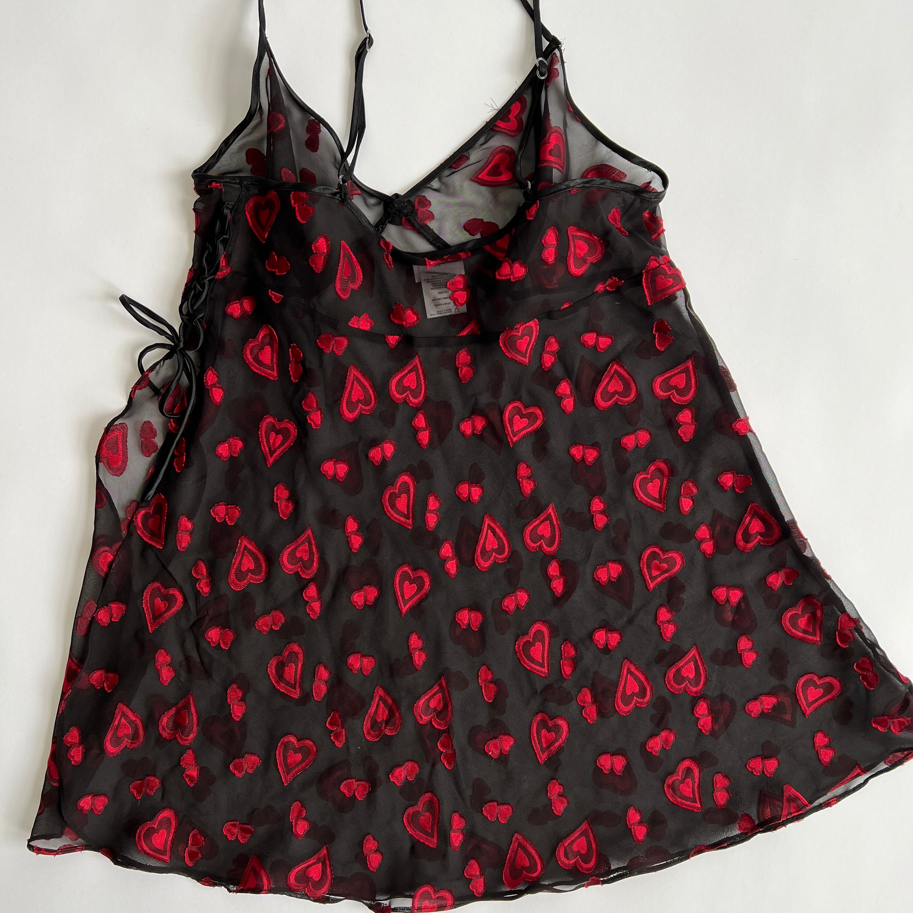 90s sheer red heart slip (XL)