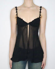 Black Babydoll Bustier Top (XS) 