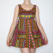 60s Flower Power Babydoll Dress (S/M)