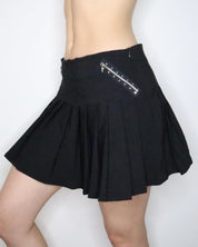 Pleated Black Mini Skirt (Medium) 