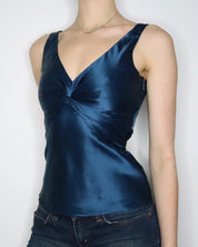 Teal Silk Blouse (Small) 