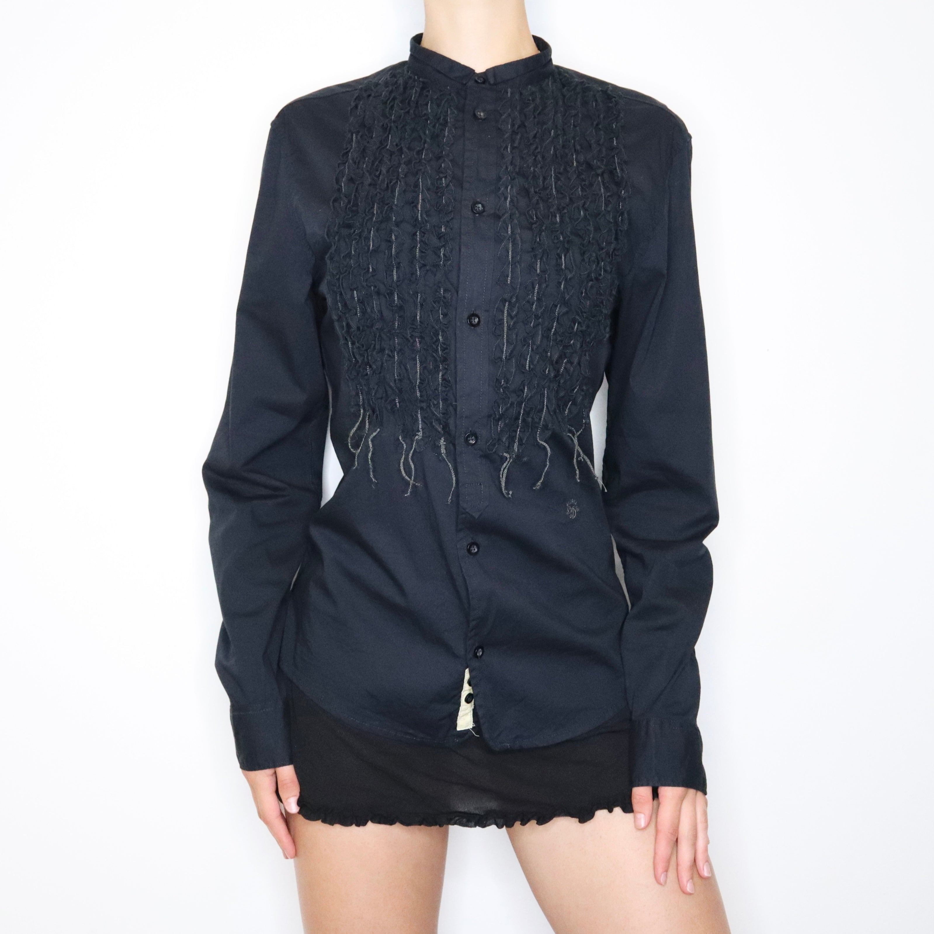 Y2K DIESEL Black Button Up Shirt (L)