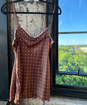 00s polka dot satin slip