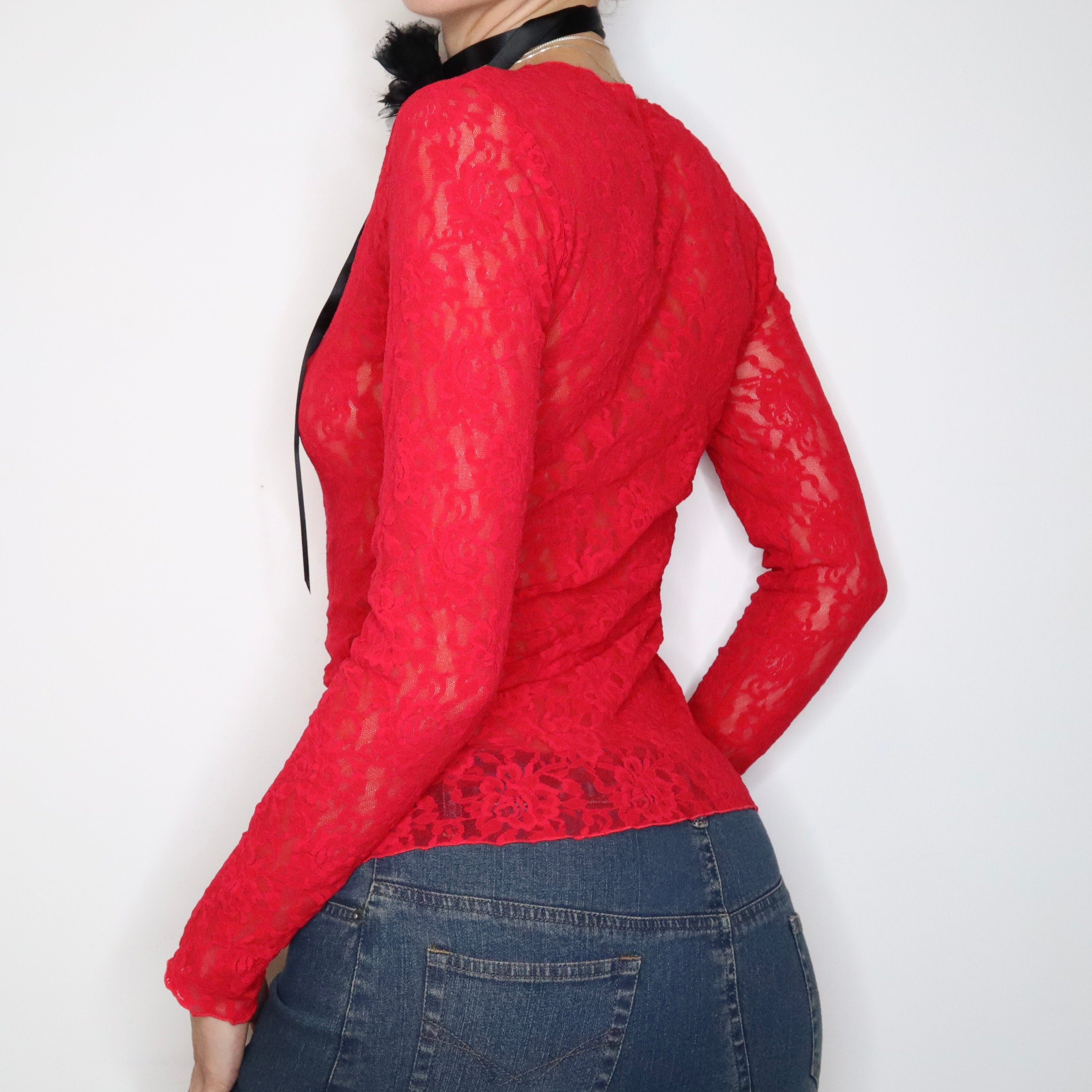 Red Rose Lace Long Sleeve (Medium)