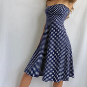 sleeveless polka dot midi