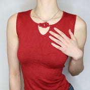 Brick Red Keyhole Tank Top (XS-S) 