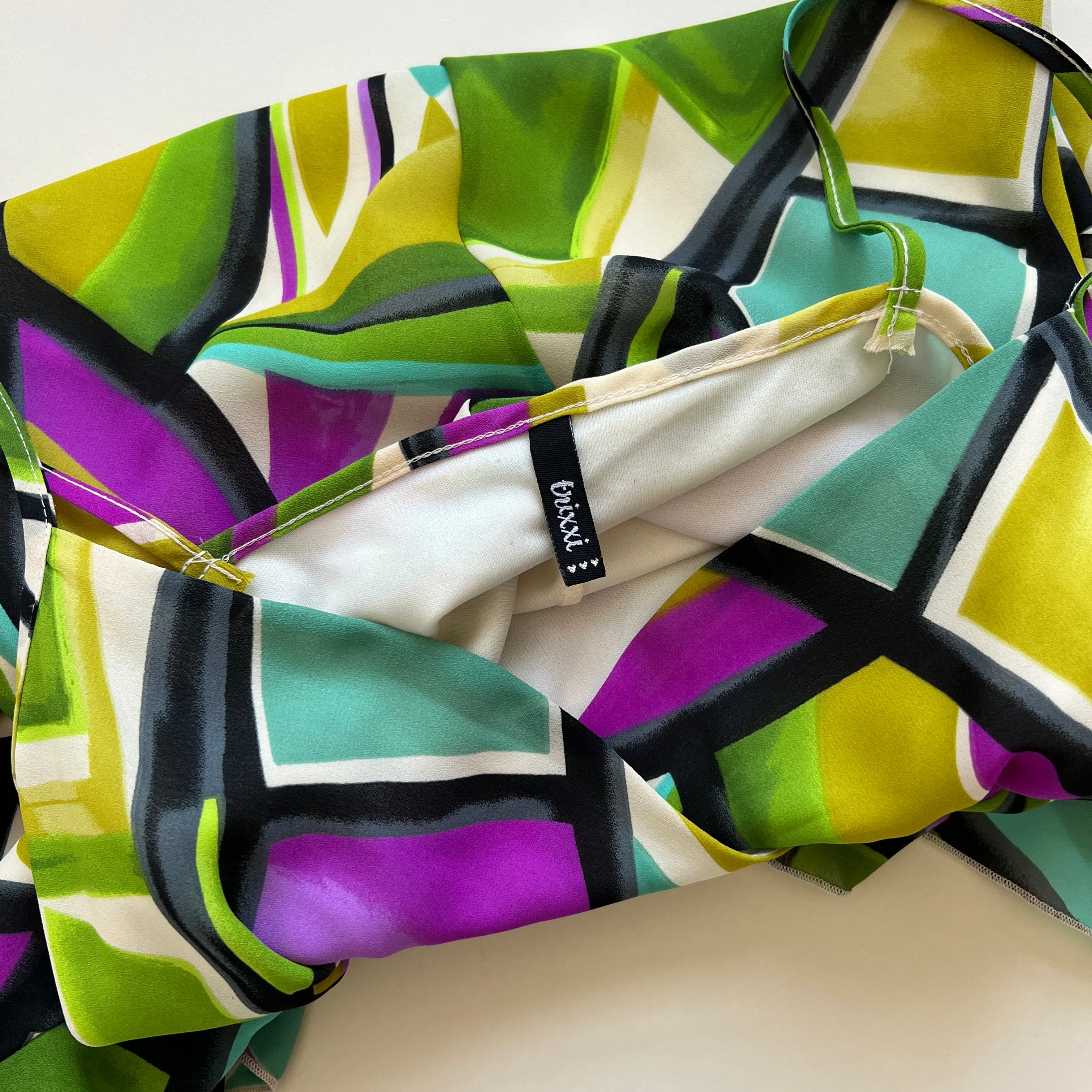 Vintage abstract print midi