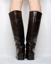 Italian Brown Leather Riding Boots (7.5 US/38 EU)