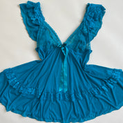 Teal sheer lace babydoll XL