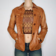 Brown Italian Leather Jacket (Small)