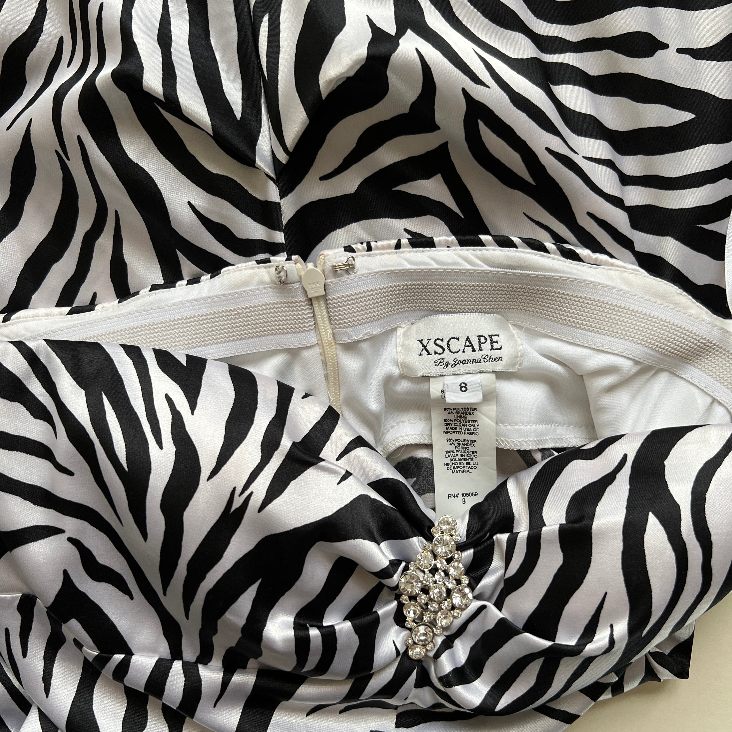 Y2k zebra prom dress