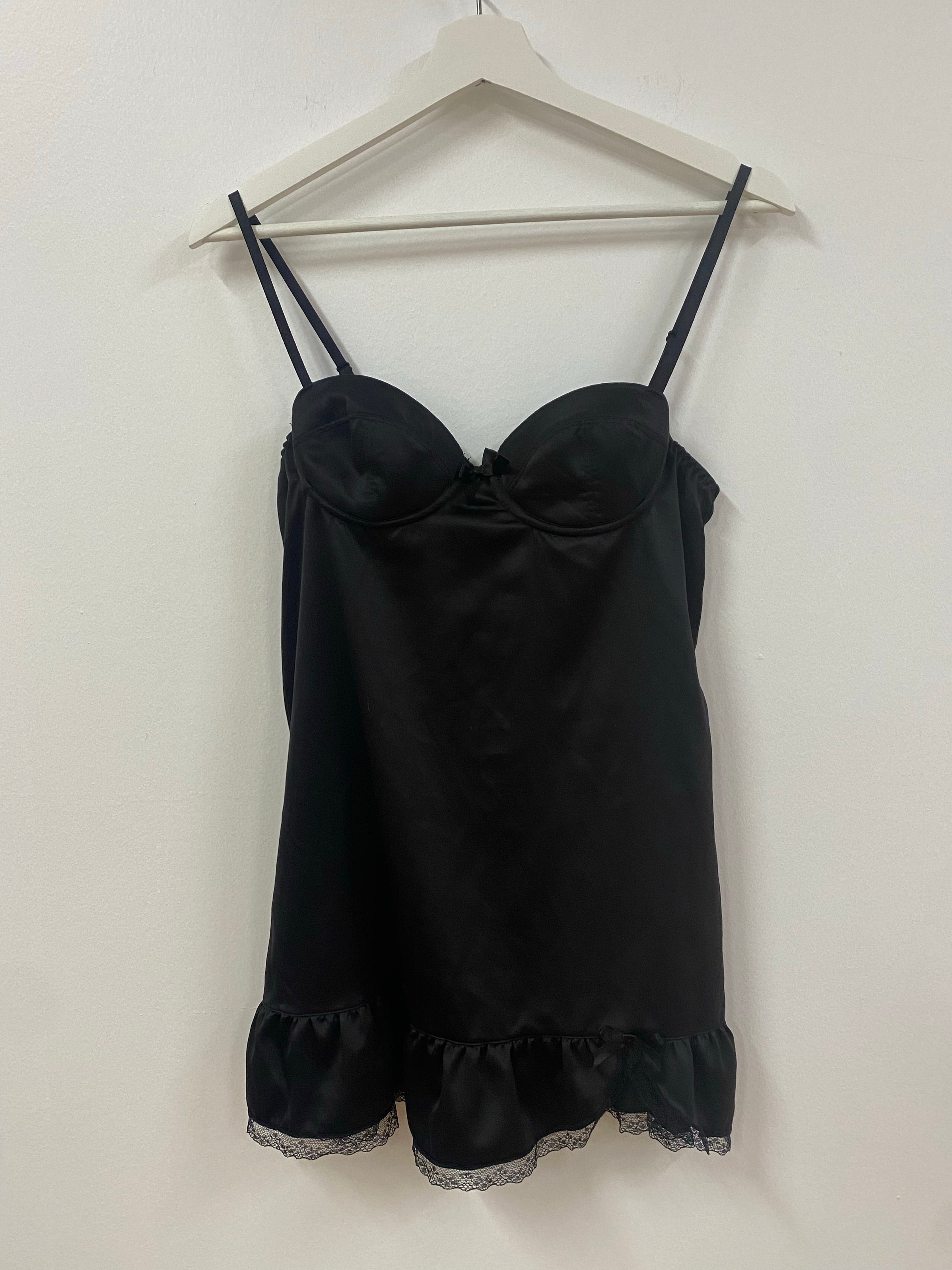 Black Silk Bustier Top