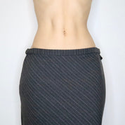 Gray Pinstripe Maxi Skirt (Medium) 
