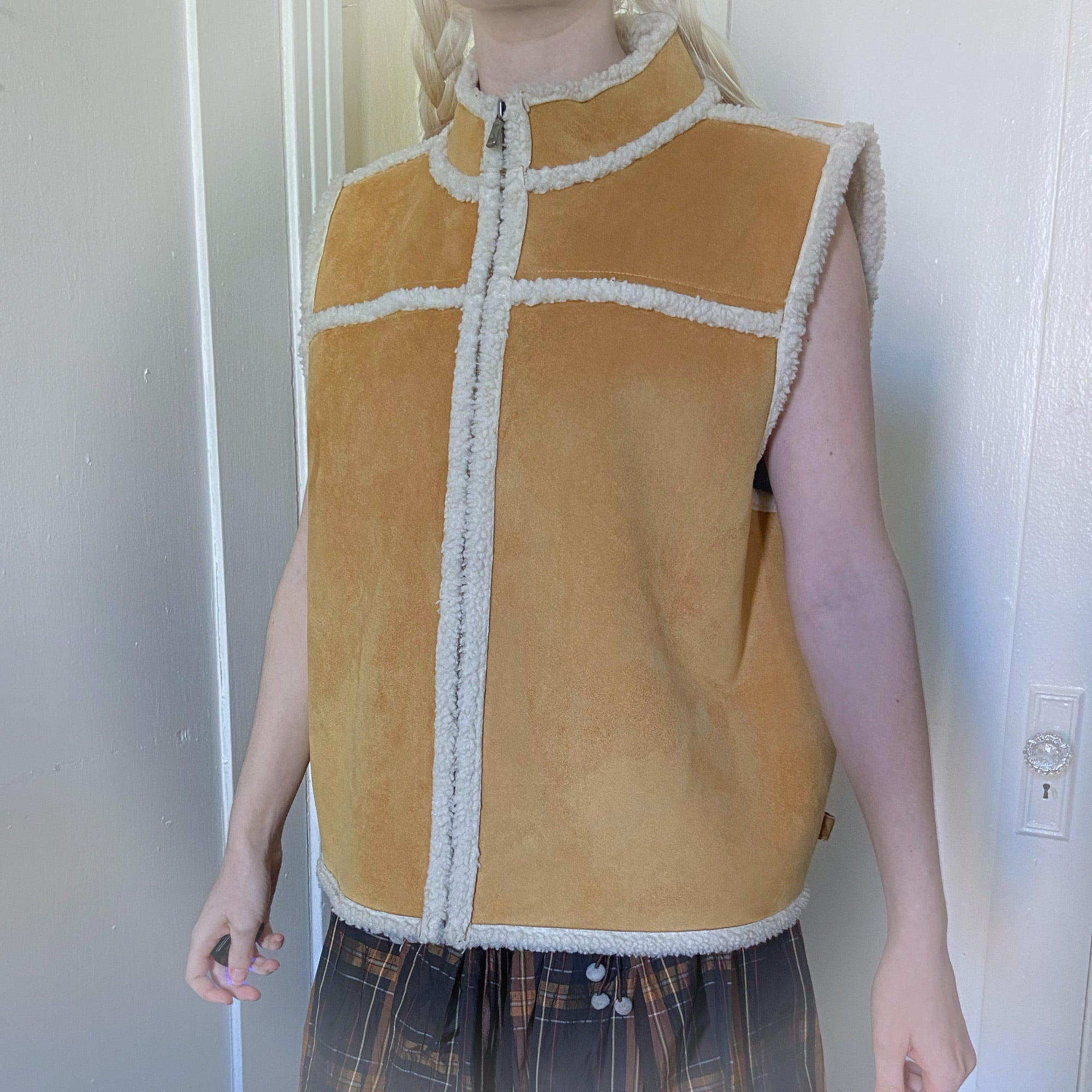 Tan Shearling Vest