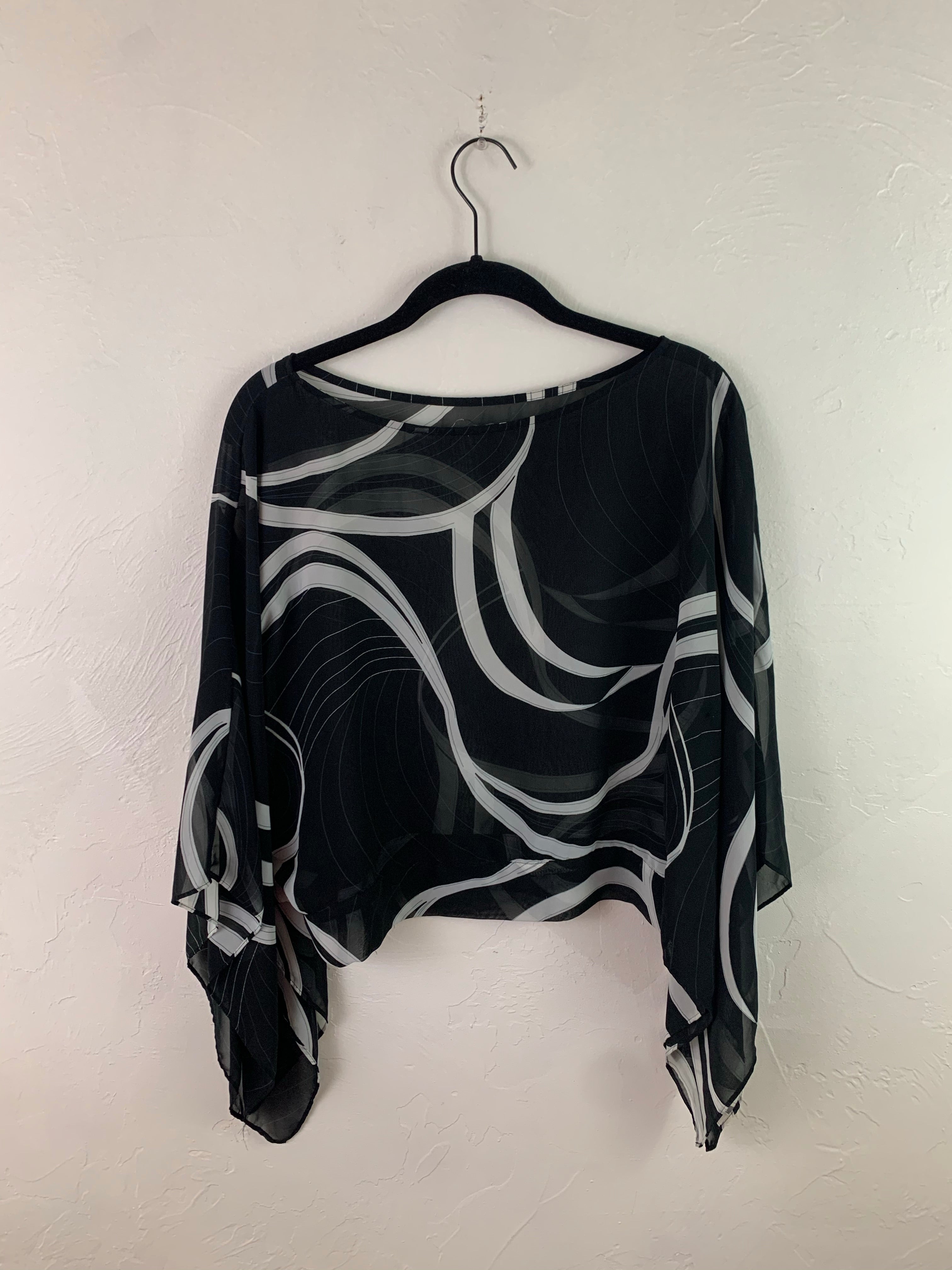 Sheer black poncho