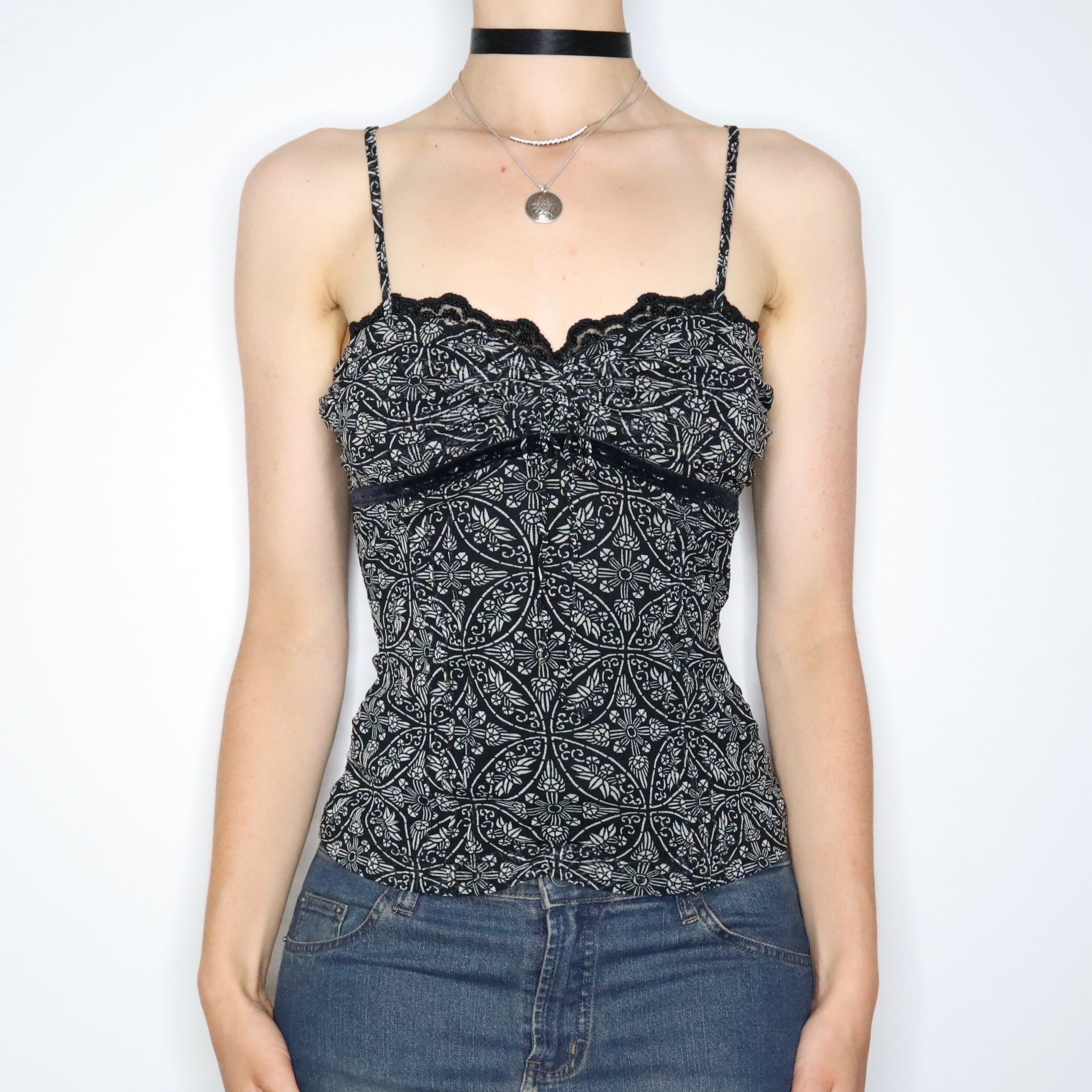 Y2K Mesh Print Camisole (S/M)