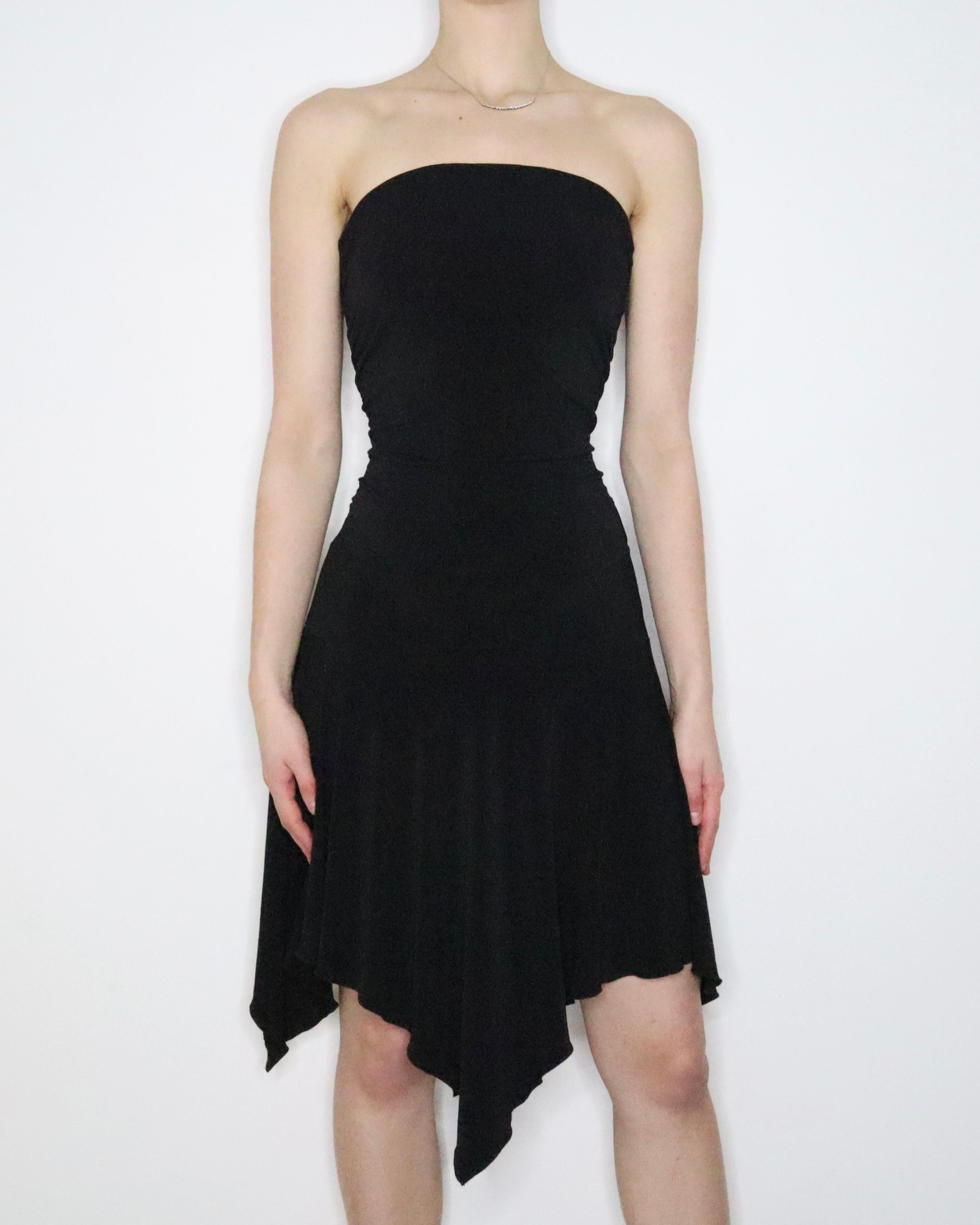 Black Handkerchief Hem Dress (M-L) 