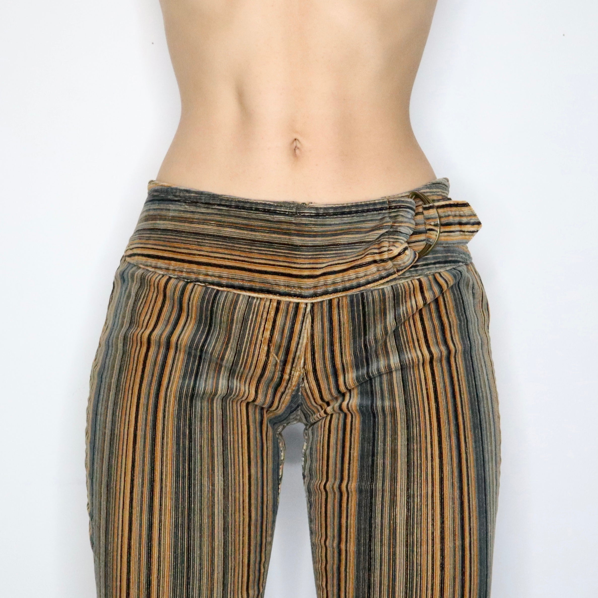 Striped Boho Flare Pants (Small) 