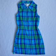 Blue plaid sporty petite dress