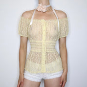 Lace Milkmaid Blouse (L-XL) 