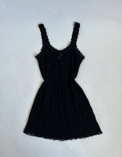 black sheer lace slip S