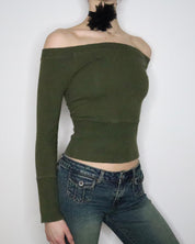 Green Off the Shoulder Top (XS-S) 