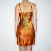 Autumn Tie Dye Silk Slip Dress (Medium) 
