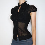 Black Mesh Blouse (S-M) 
