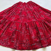 Red bandana tiered skirt sz M - XL